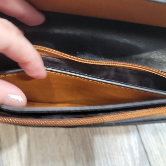 Crossbody Purse faux leather clasp closure Women's One Size brown - Picture 5 of 8